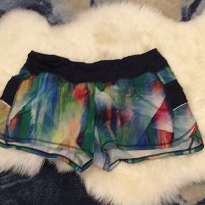 Athleta multi color running shorts size L
